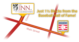 Map to Baseball Hall of Fame
